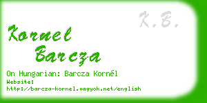 kornel barcza business card