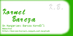 kornel barcza business card